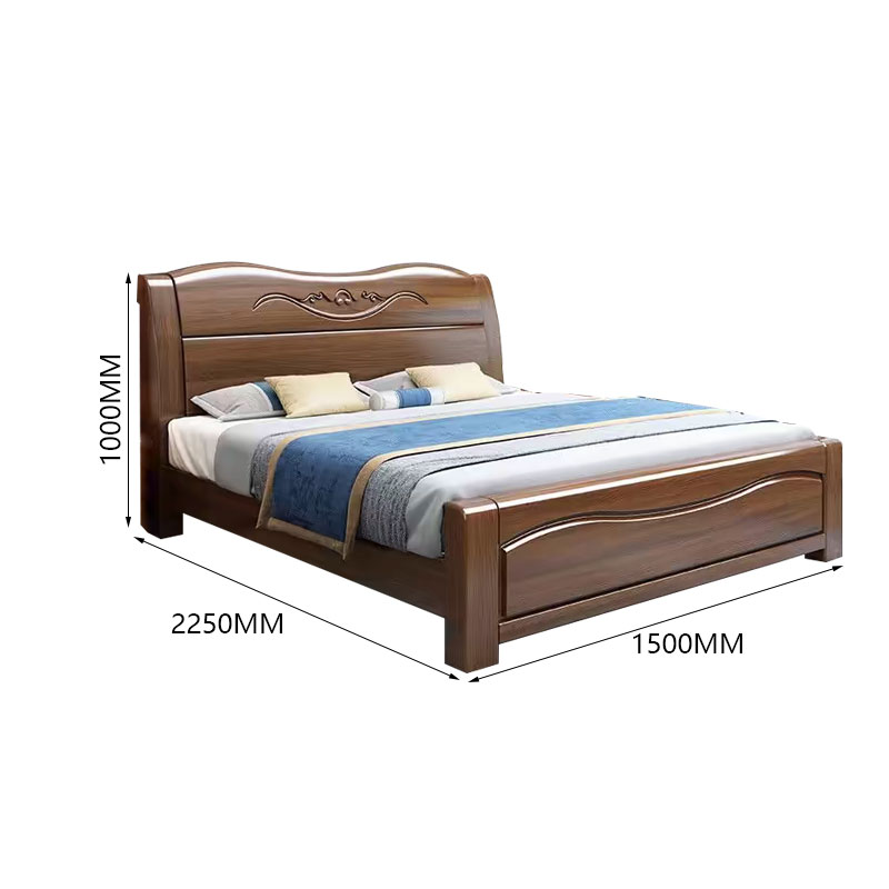 中豫鑫泽 ZYXZ4022917胡桃木实木床1.5米单人床高清大图