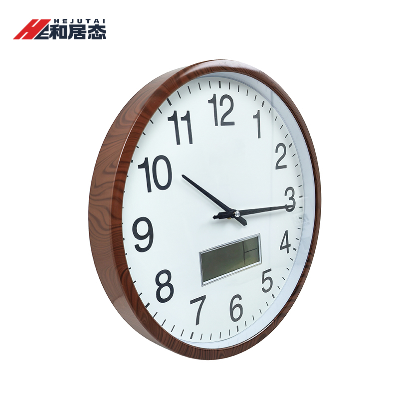 和居态 圆形带日历挂钟 14英寸 个高清大图