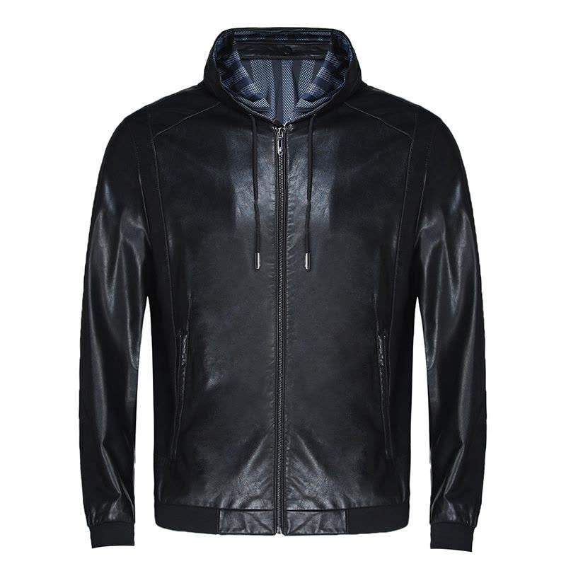 2023秋冬皮衣外套男生潮流帅气韩版宽松休闲港风青少年上衣皮夹克新款秋冬季连帽皮衣男韩版修身夹克帅气真皮男装潮流外套图片