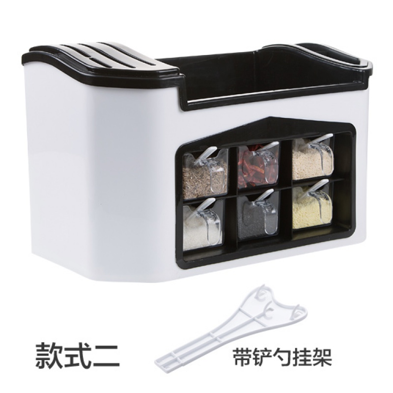 调味罐调料盒置物架组合装 厨房用品盐罐调料罐收纳盒套装 款式二