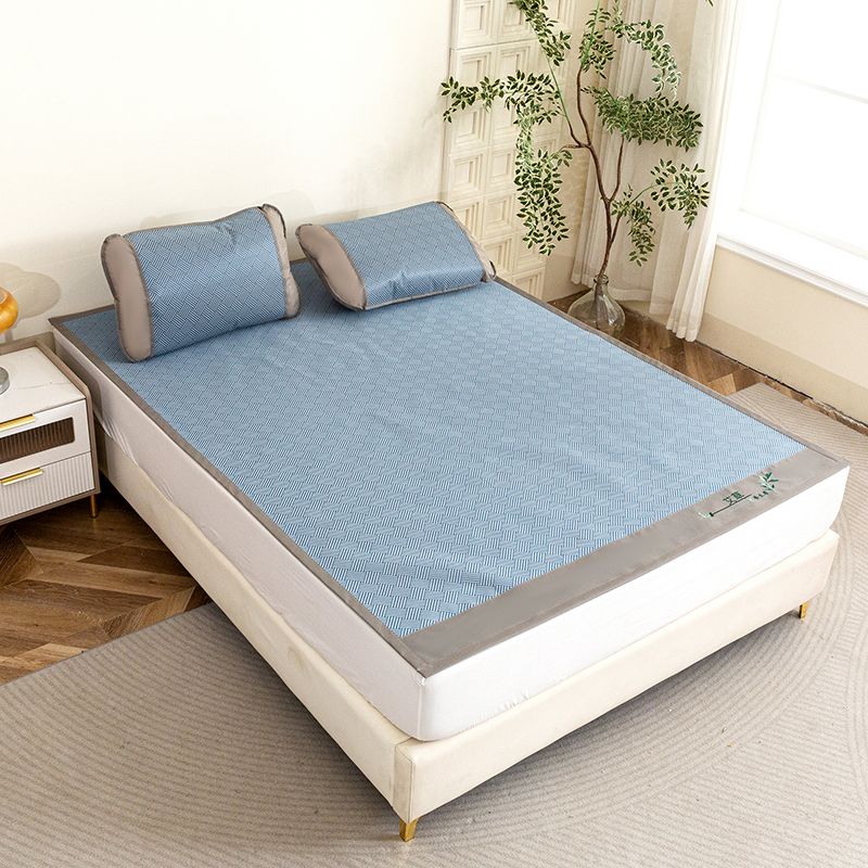 凉席90x190学生床草席90x200夏季可折叠学生宿舍冰丝凉席高清大图