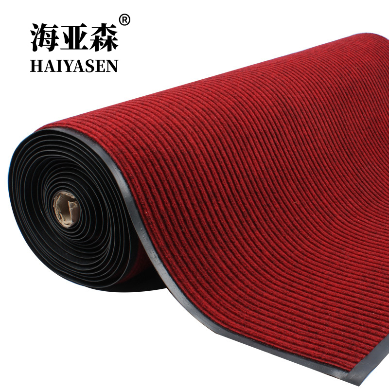 海亚森 TK-5092 加厚丙纶尼龙加PVC条纹地垫宽1.8*8m(计价单位:个)红色