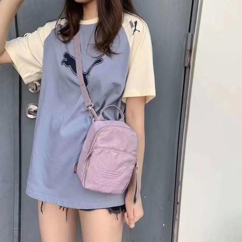 三叶草AD香芋紫单肩斜挎双肩包休闲小背包女妈咪包mini轻便小书包 紫色-多功能手机包