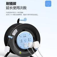 bull公牛工程电线铜芯线盘地拖移动式电缆绕线卷线盘轴滚拖线空盘延长线排插5米10米30米50米