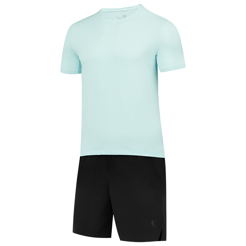 乔丹(QIAODAN) 男款针织短袖T恤衫 夏季速干冰感防晒衣 云水蓝 KHS33251147S高清大图