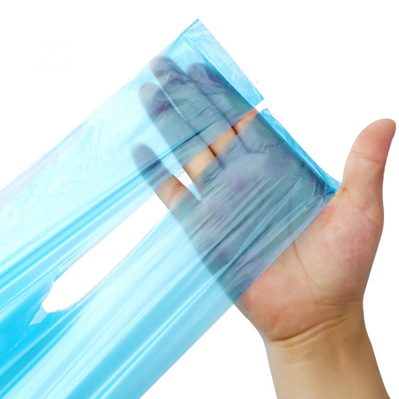 洁成背心垃圾袋加厚蓝色50cm*60cm*90只0.8丝 家用厨房大号手提不易破
