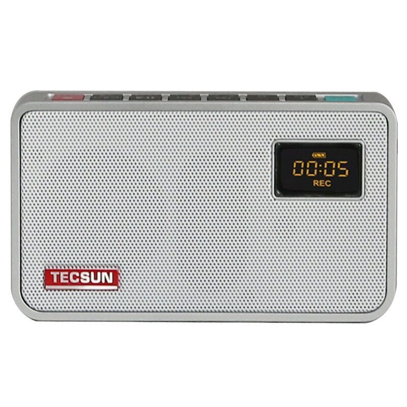 德生 ICR-100 银色广播录音机 数码音频播放器 插卡收音机 小音箱 收音机 插卡音箱