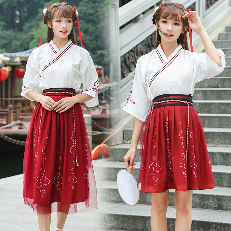 女装日常汉服民国学生班服古风改良汉元素交领齐腰襦裙中国风套装yy