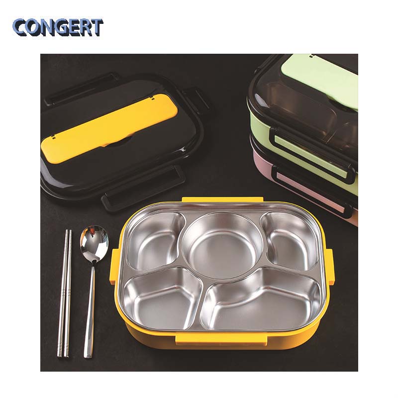 CONGERT 保温饭盒 五格+餐具+碗 套高清大图