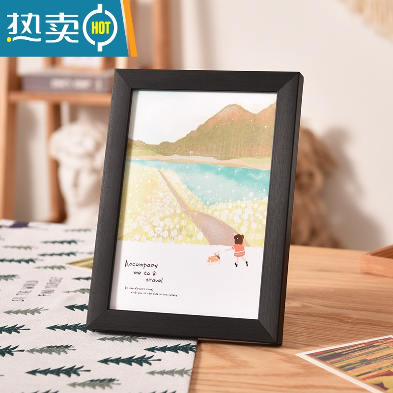 敬平10x10cm A5A4纸油画棒绘画作品装裱展示框手帐小相框可挂摆台画框 黑色 方形[20X20CM]