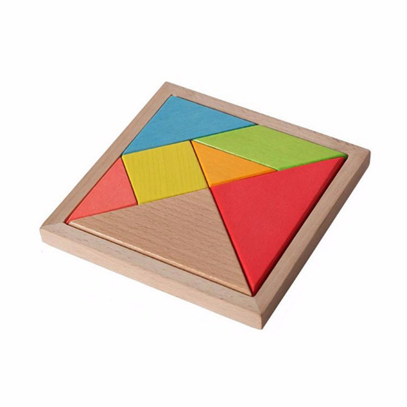 木质七巧板智力拼图木制儿童益智玩具智力积木拼版幼儿园早教礼物