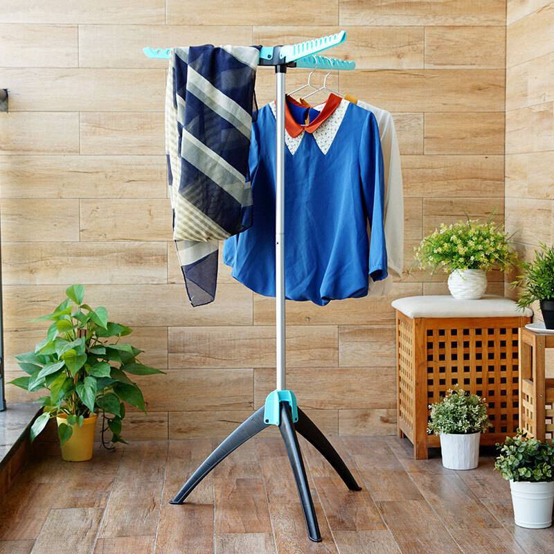 三角式阳台晒晾折叠衣架家用室内外简易酒店旅行落地活动凉洗衣杆