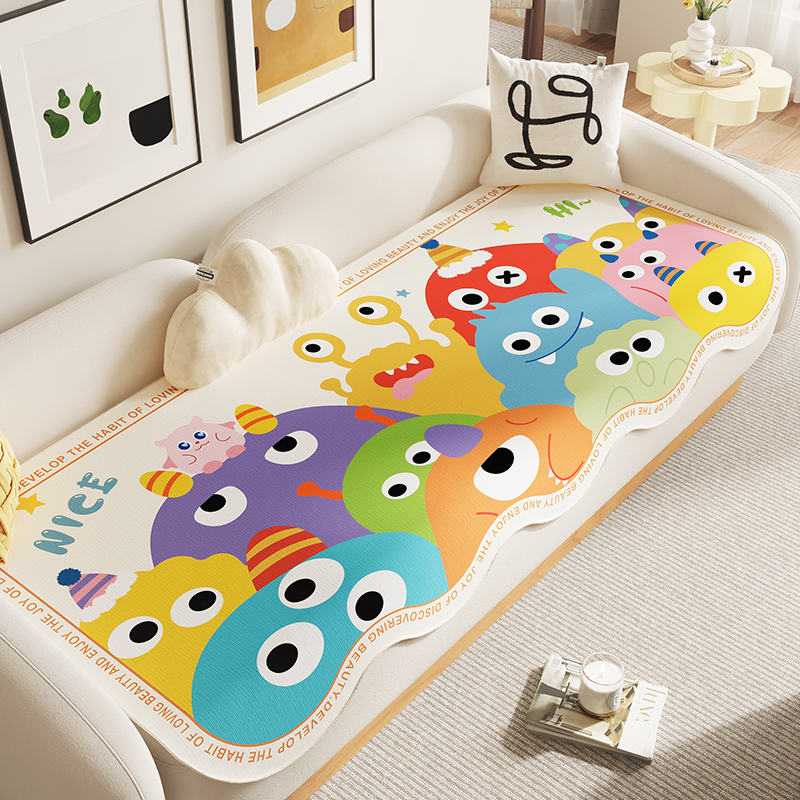 新款卡通异形雪尼尔沙发垫四季通用轻奢高级感不规则防滑盖布毯巾高清大图