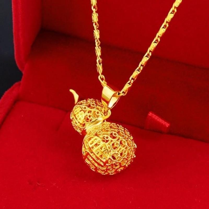 金葫芦吊坠越南沙金项链久不掉色吊坠首饰沙金葫芦镀金挂坠女款项链