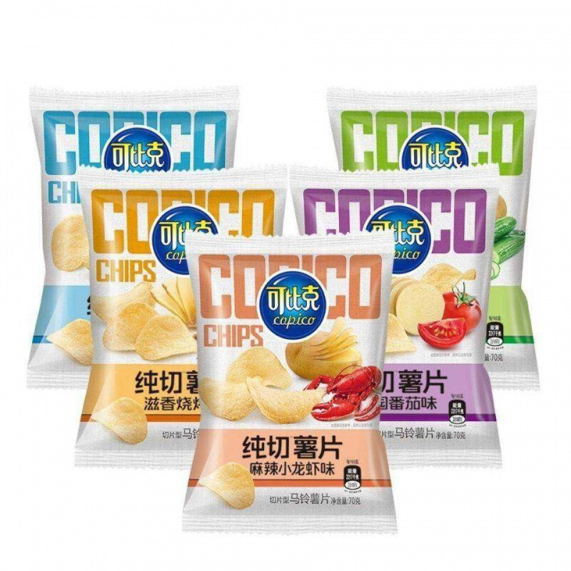 可比克小弯曲纯切薯片黄瓜味62g