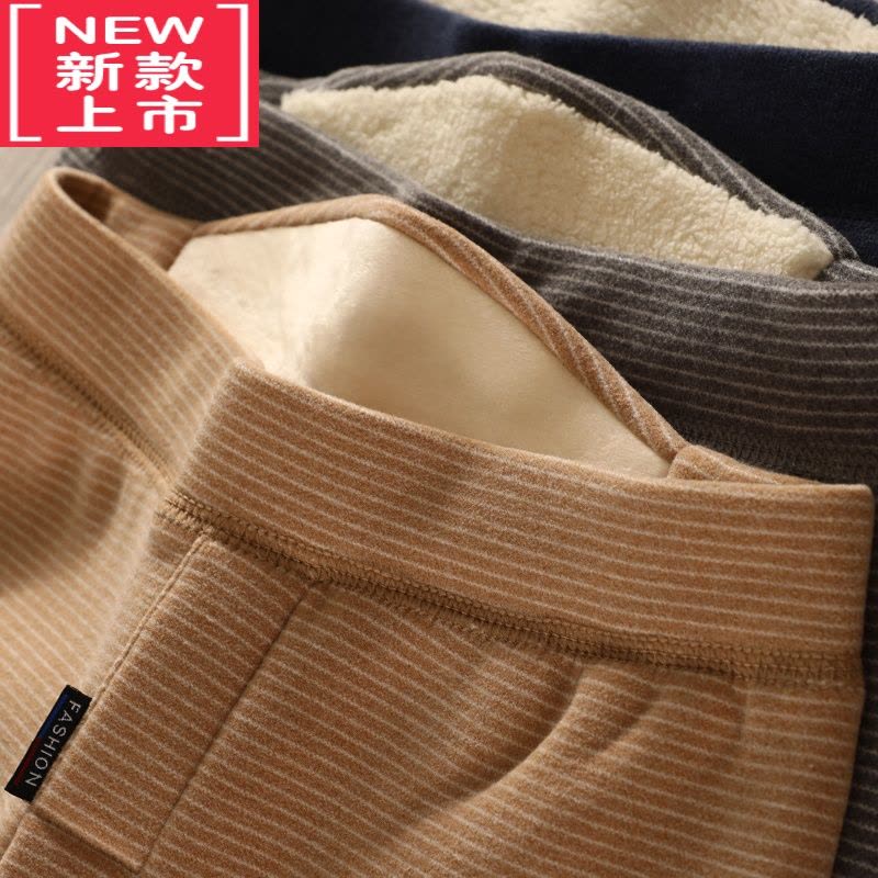 可莉允秋冬男童保暖裤子一体加绒加厚秋裤女童高腰内穿中大德绒儿童棉裤图片