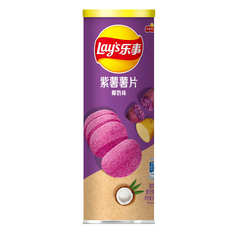 乐事无限紫薯薯片椰奶味90克罐
