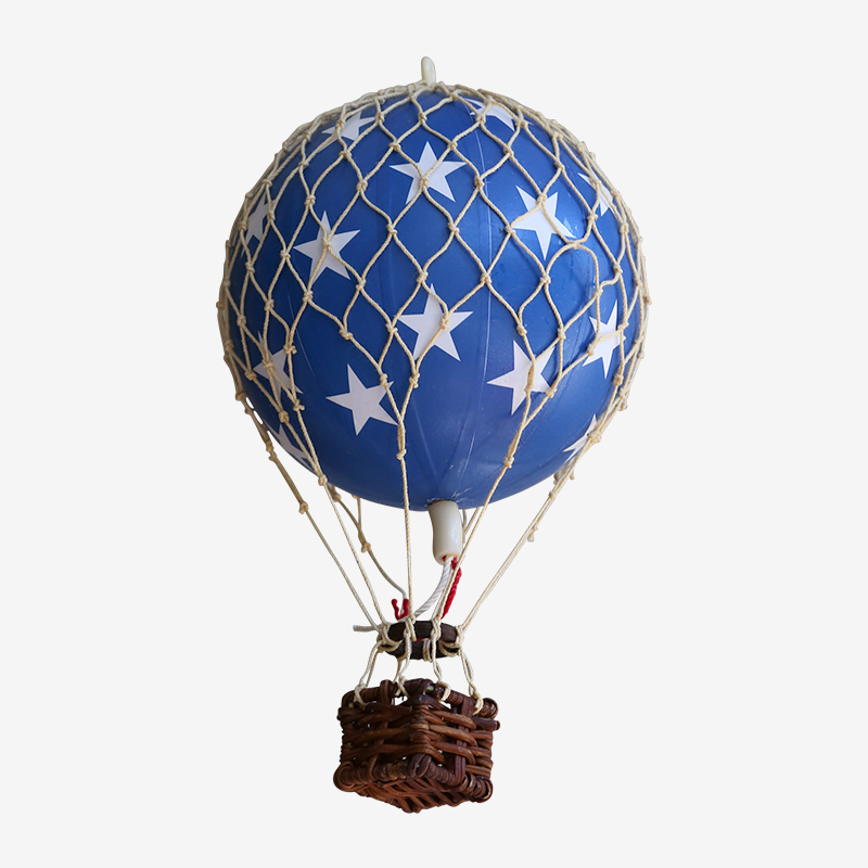 AUTHENTIC MODELS荷兰进口 复古客厅儿童房装饰挂饰模型 空中的浪漫旅行 蓝星小号热气球