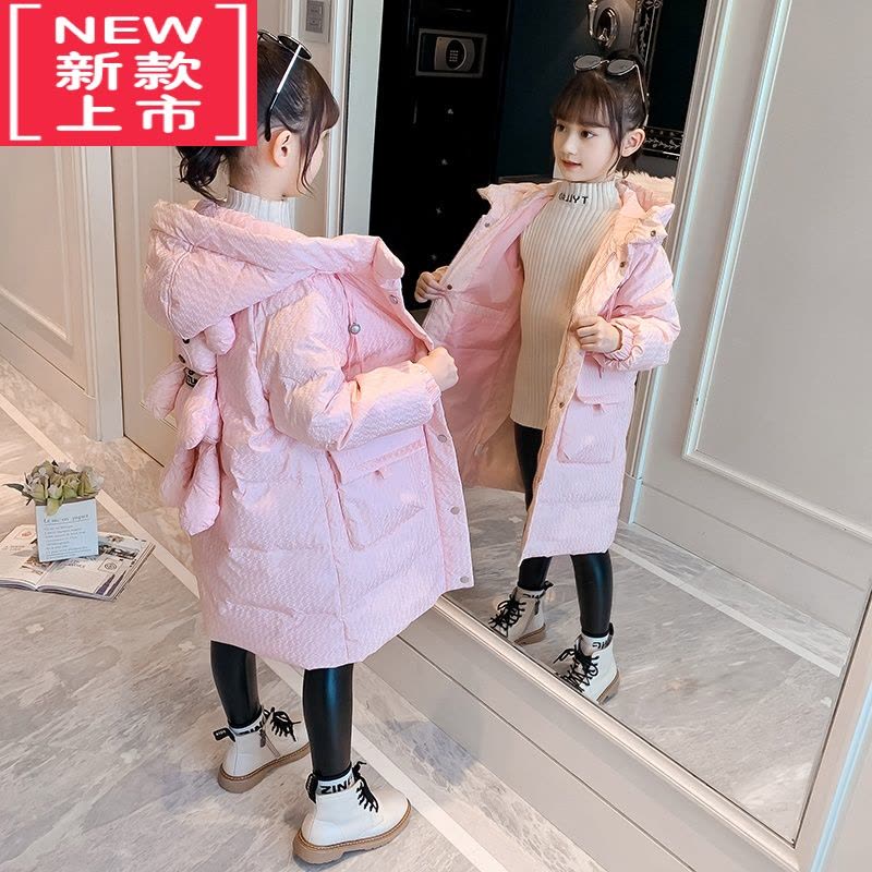 可莉允女童冬装棉服2022新款洋气冬季女孩大童棉袄外套儿童羽绒棉衣长款图片