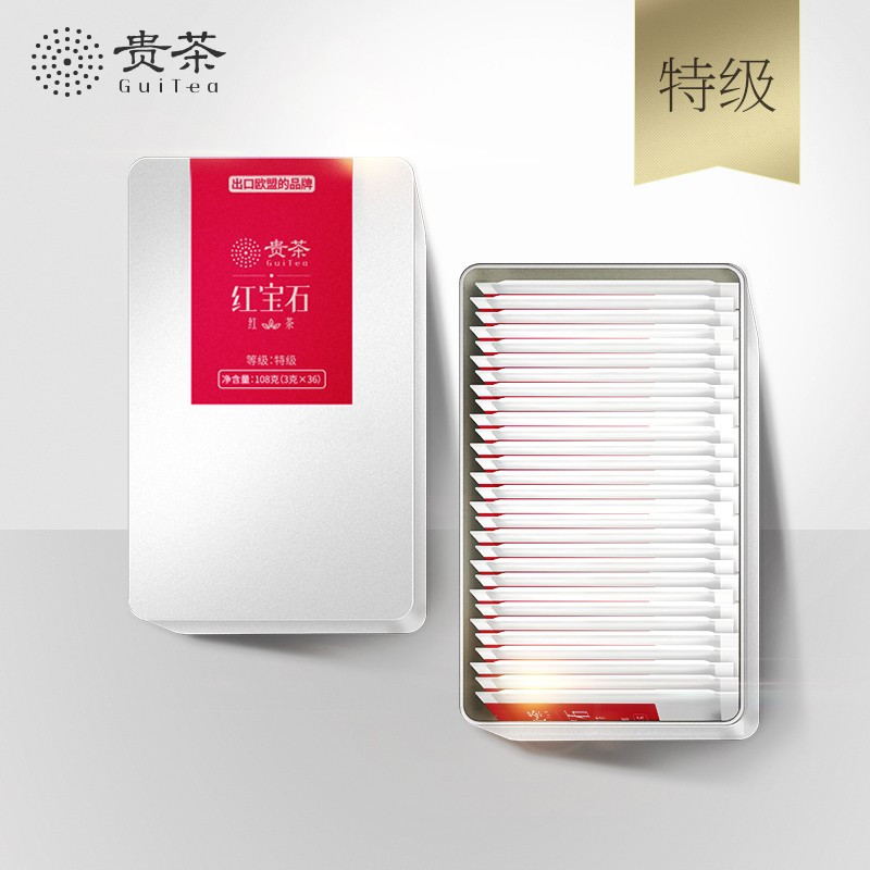 晋唐 贵茶红宝石高原红茶3g*36袋/铁盒装108g