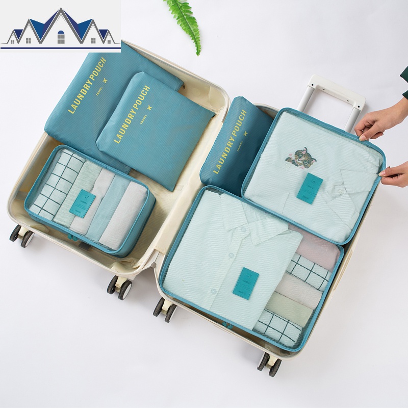 出差旅行收纳袋行李箱分装整理化妆包旅游洗漱包衣服打包便携套装 三维工匠收纳包高清大图