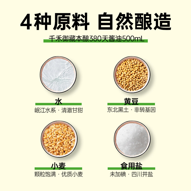 千禾0酱油零添加御藏本酿500ml酿造380天特级生抽高清大图
