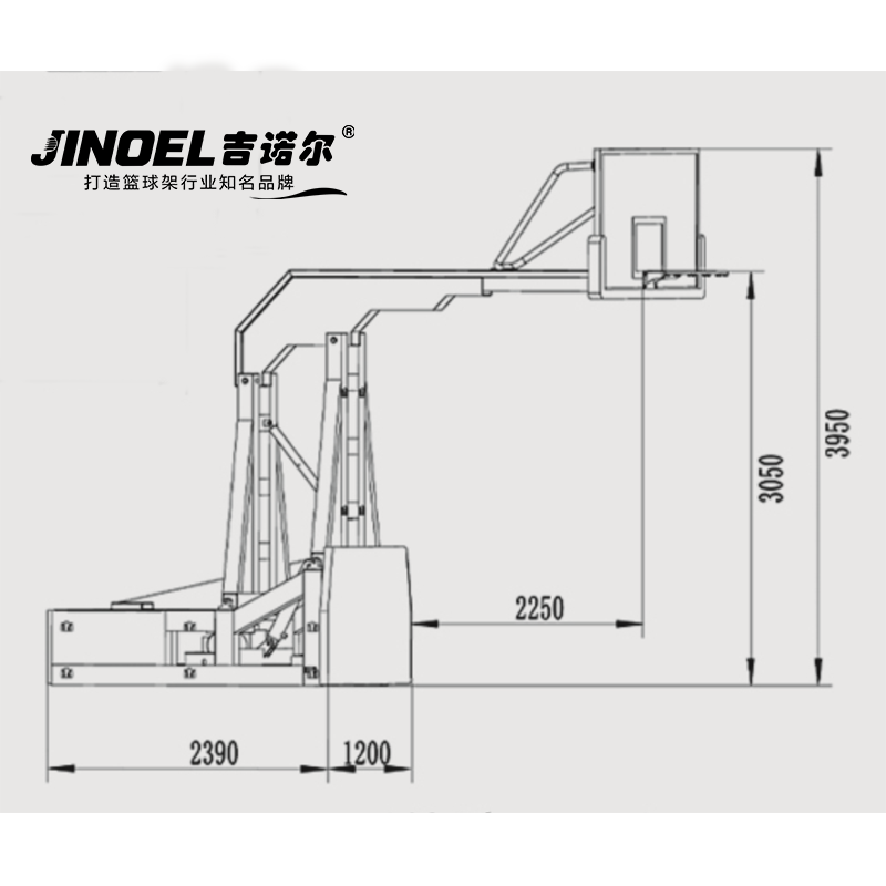 吉诺尔篮球架JNE-1002电动液压篮球架高清大图