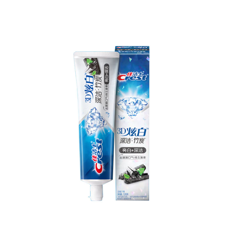 佳洁士 3D炫白牙膏 竹炭120g 防蛀 含氟牙膏 清新口气