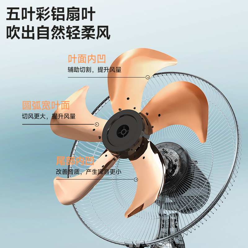 美菱家用电风扇大风力铝叶扇叶立式家用强力摇头宿舍落地扇高清大图