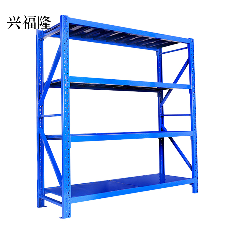 兴福隆仓库仓储货架四层金属五金货架家用中型重型置物架展示架子180KG