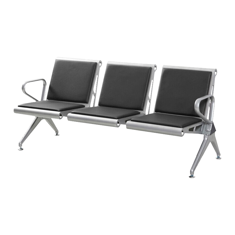 臻远ZY-JCY-20 连排椅机场椅公共座椅等候椅 黑皮机场椅排椅三人位