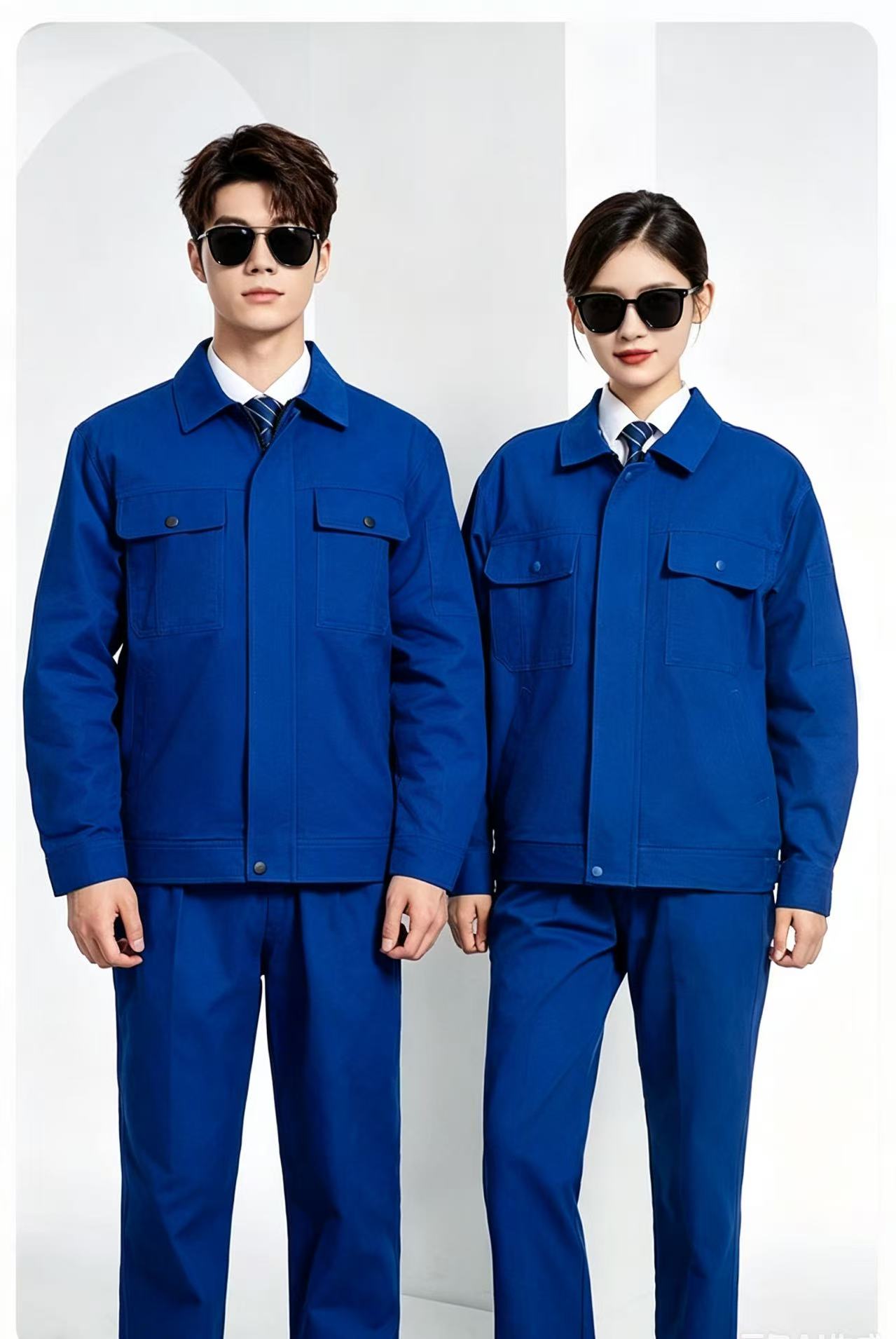 路安保工作服套装8035款纯棉加厚套高清大图