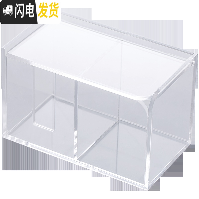 三维工匠亚克力化妆棉收纳盒桌面棉签棉棒整理装化妆品卸妆棉的小盒子透明高清大图