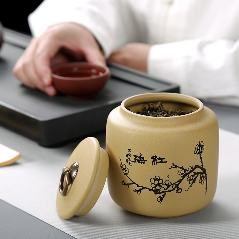 金镶玉 梅兰竹菊茶叶罐 存茶罐 普洱醒茶罐储存罐储物罐 4个装高清大图