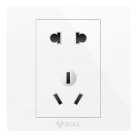 公牛(BULL) 开关插座 G07系列 其他电源插座10A五孔插座bull 86型面板G07Z223 白色