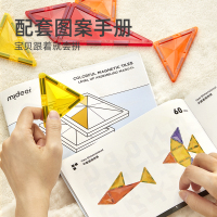 mideer弥鹿儿童磁力片彩窗磁吸积木棒男女孩拼图益智生日礼物玩具[彩窗磁力片-100片(9种片型+2车+收纳袋)]