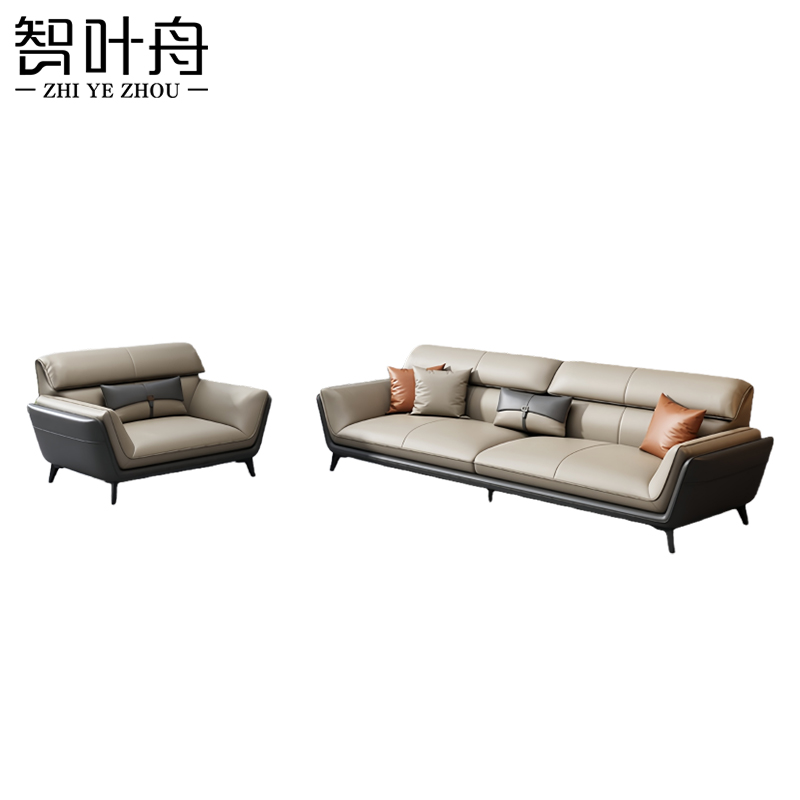 智叶舟沙发组合213*90*85cm(3+1)套高清大图