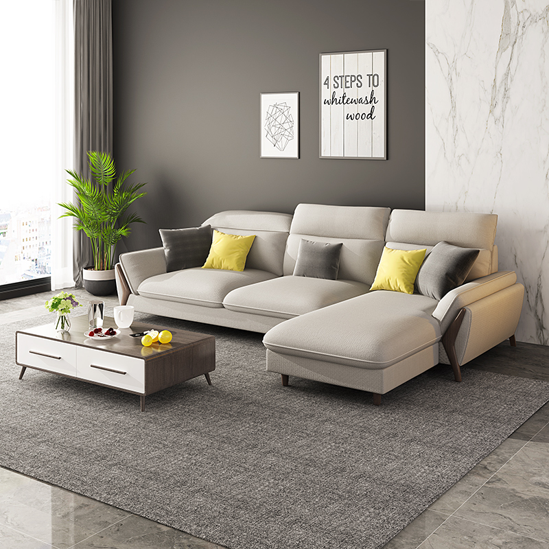 a家家具北欧轻奢客厅布艺沙发简约现代四人位沙发客厅家具db1569