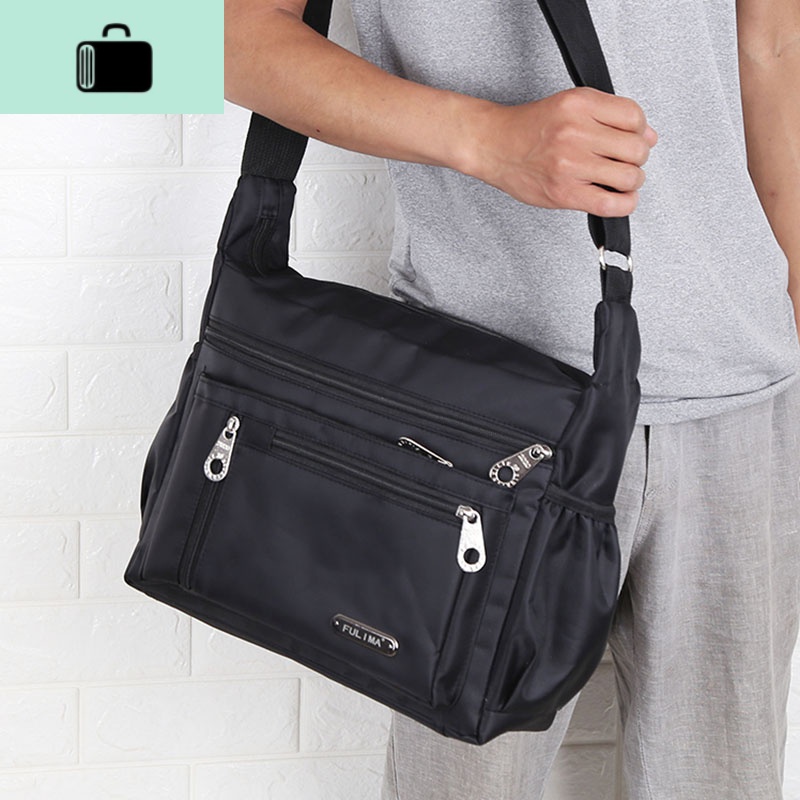 大容量单肩包男士背包牛津布斜挎包多隔层男包公文包旅行包电脑包NEW LAKE