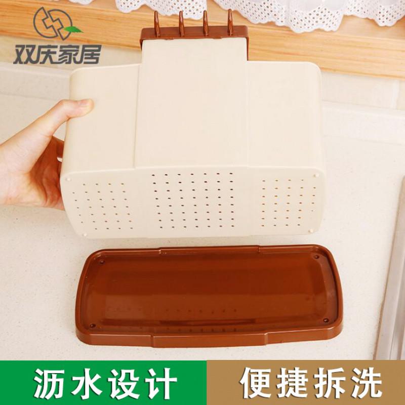 厨房用品刀架刀座筷子置物架筷笼刀架一体放刀架多功能刀具收纳架收纳层架 三维工匠高清大图