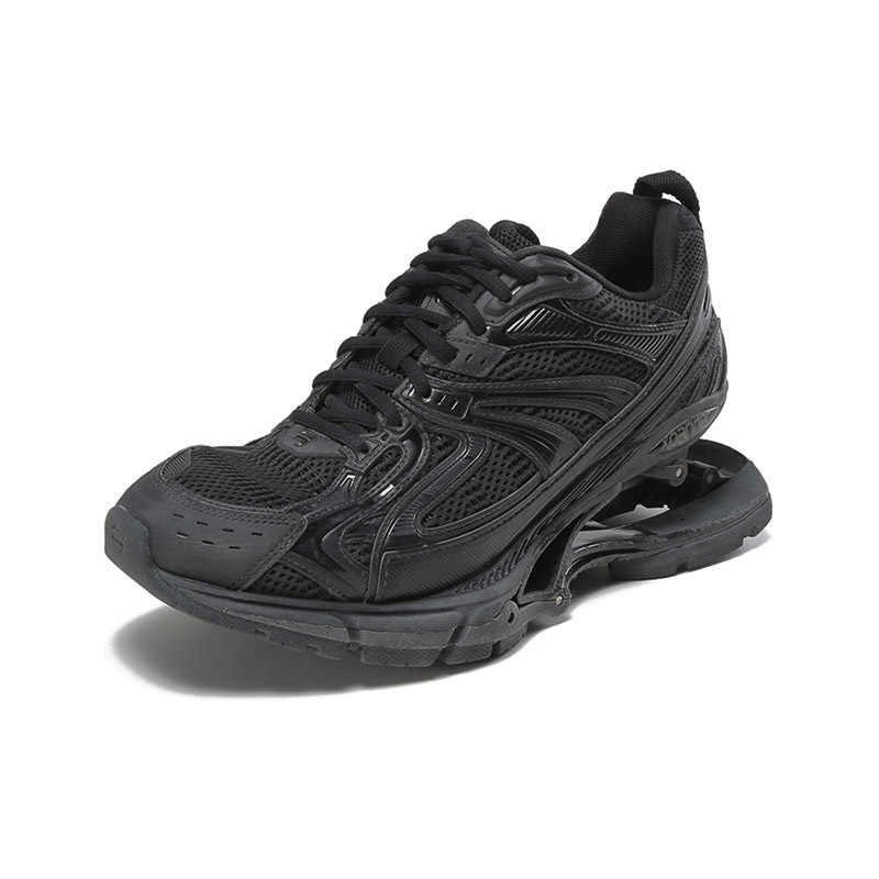 巴黎世家 balenciaga 男士聚氨酯/织物磨损效果悬浮鞋跟设计系带运动