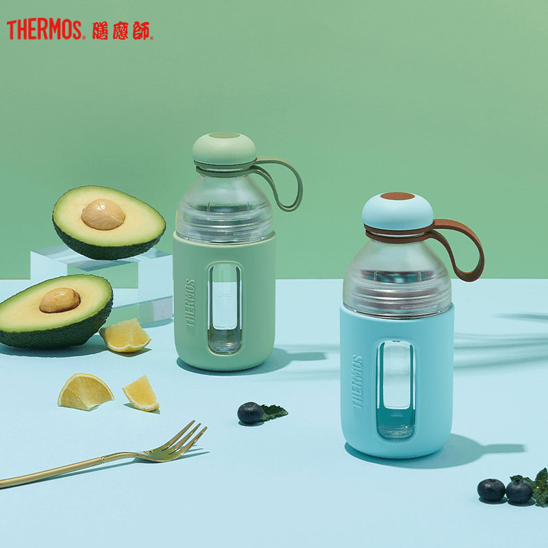 膳魔师（Thermos）塑料杯tcseB.Duck联名款元气水果奶昔榨汁杯摇摇杯男女学生随手杯430ML手提高清大图