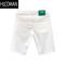 HLCOMAN时尚高端白色牛仔短裤男潮牌痞帅简约纯色修身裤子男士夏季五分裤