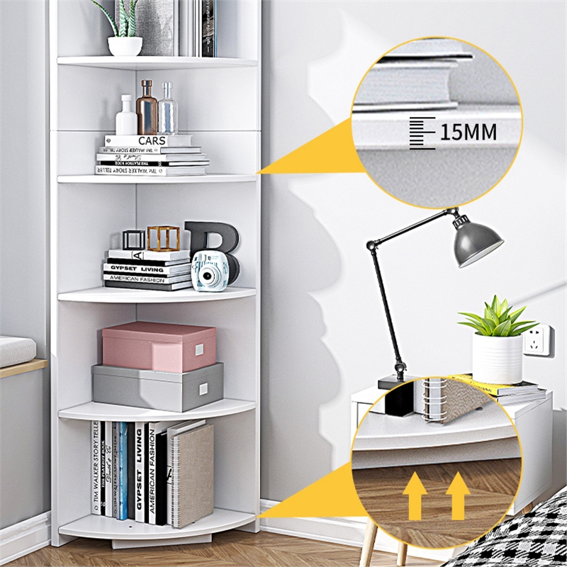 闪电客角柜落地置物架客厅墙角收纳架三角书架卧室拐角柜多层靠墙转角