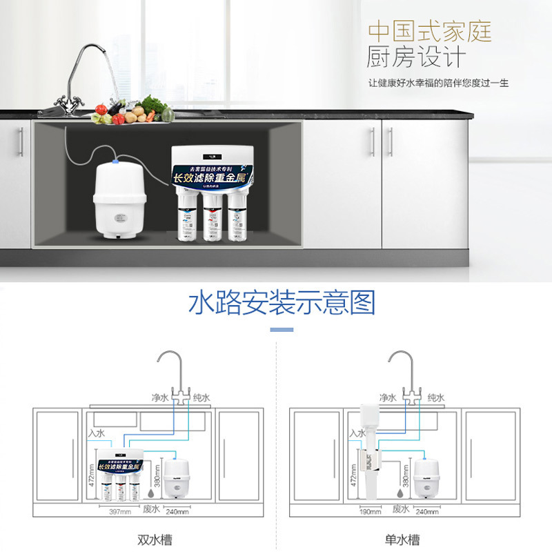 海尔(Haier)净水器300B1(L) 家用直饮 农村井水可用 自来水过滤 纳米级反渗透纯水机