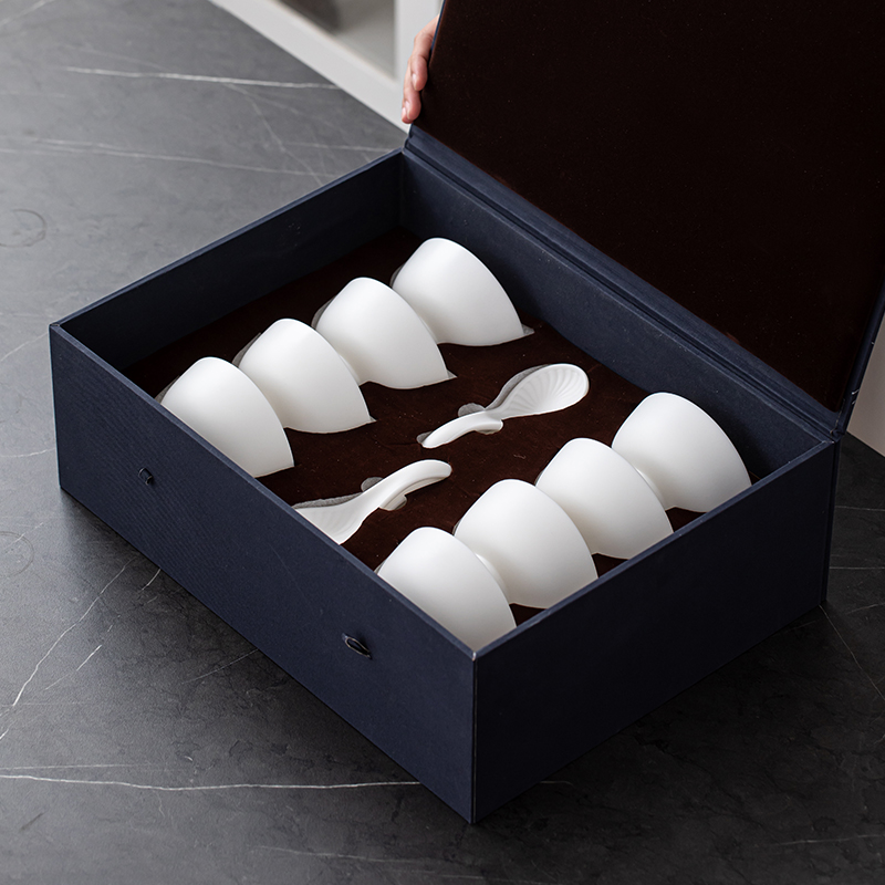 苏氏陶瓷(SUSHI CERAMICS)餐具套装中国白羊脂玉瓷高档餐碗16头餐具礼盒套装口径12.4cm高清大图