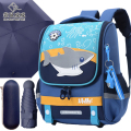 袋鼠威威 小学生书包 送8骨胶囊雨伞套装 XHF0609D-3 天蓝色