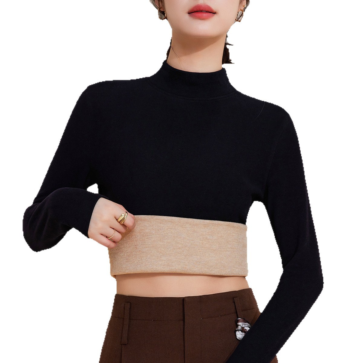 2025秋冬中领羊毛蚕丝保暖内衣女加厚加绒打底衫暖绒发热秋衣上衣高清大图