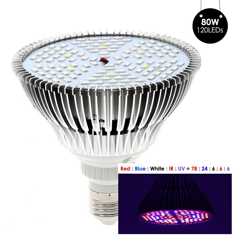 苏宁放心购 全光谱LED植物生长灯E27灯泡室内多肉补光灯10W30W50W80W厂家直销