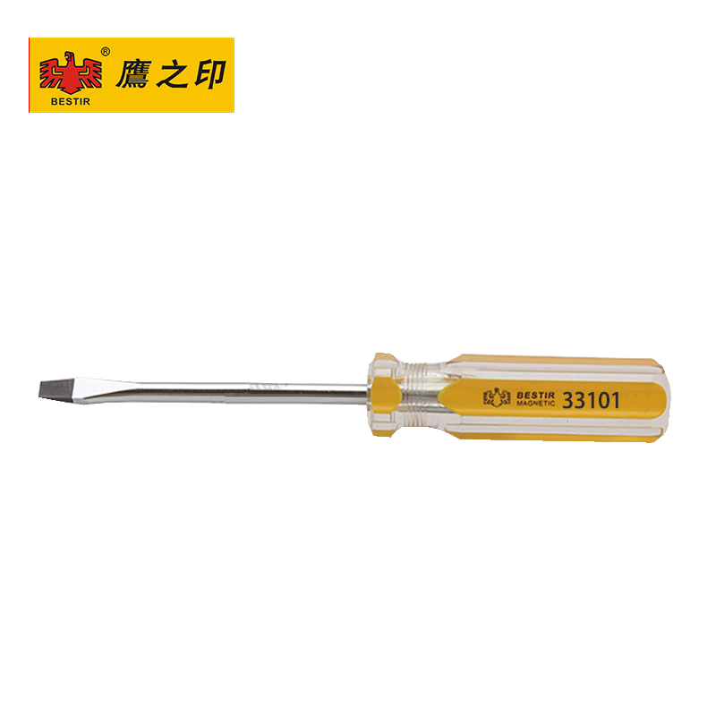 鹰之印工具 透明一字彩条螺丝批 带磁性螺丝刀 改锥起子高清大图